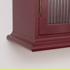 Mulberry Red Reeded Glass Wall Cabinet