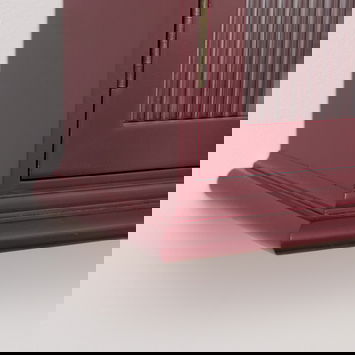 Mulberry Red Reeded Glass Wall Cabinet