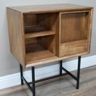 Natural and Black Retro Storage Cabinet