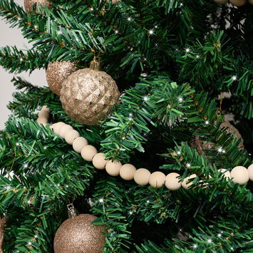 Natural Rustic Wooden Ball Garland - 150cm