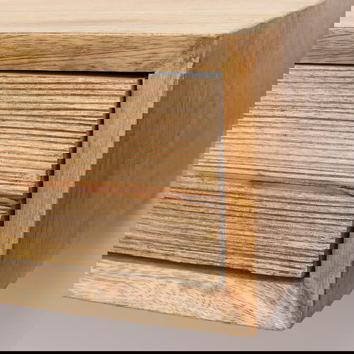 Natural Wood Textured Wall Mounted Bedside Table