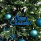 Navy Blue Glitter Merry Christmas Sign