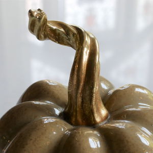 Nude & Gold Speckled Pumpkin Ornament