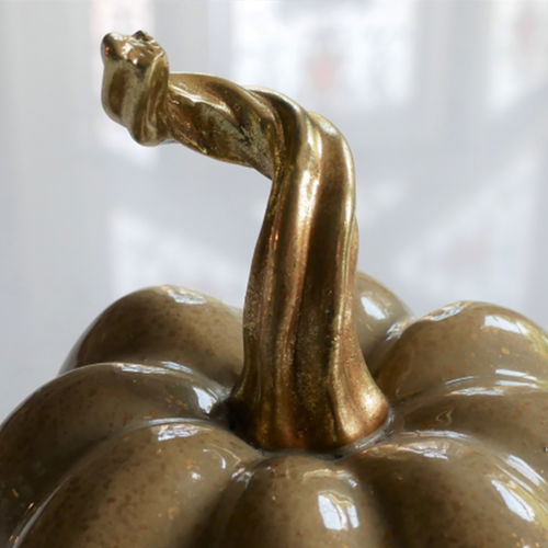 Nude & Gold Speckled Pumpkin Ornament