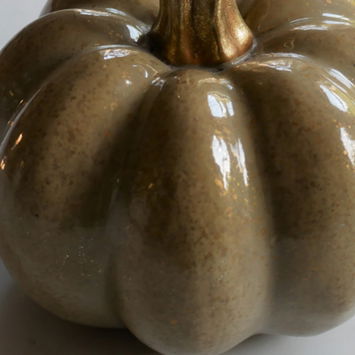 Nude & Gold Speckled Pumpkin Ornament
