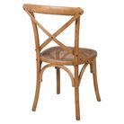 Oak Cross-back Dining Chair with Rattan Seat