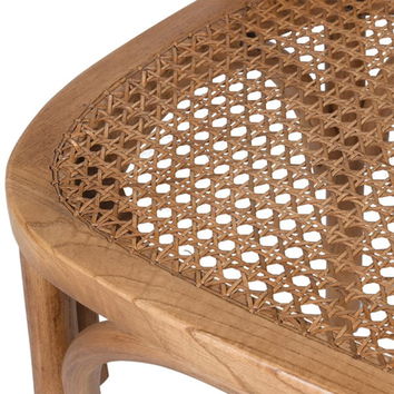 Oak Cross-back Dining Chair with Rattan Seat