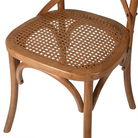 Oak Cross-back Dining Chair with Rattan Seat