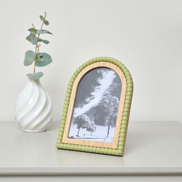 Olive Green Arched Bobble Portrait Photo Frame - 4 x 6