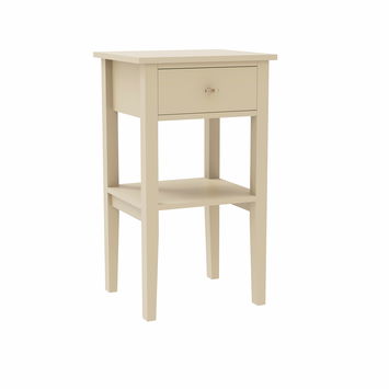 One Drawer Bedside Table - Abbey Cream Range