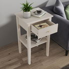 One Drawer Bedside Table - Abbey Pale Ivory Range