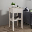 One Drawer Bedside Table - Abbey Pale Ivory Range