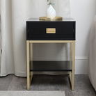 One Drawer Bedside Table - Elle Black Range