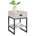 One Drawer Bedside Table - Elle Black Stone Range