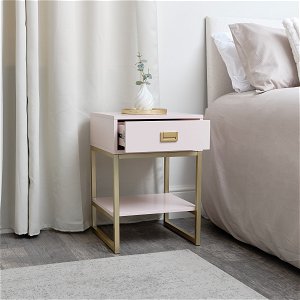 One Drawer Bedside Table - Elle Pink Range