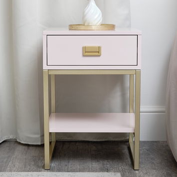 One Drawer Bedside Table - Elle Pink Range