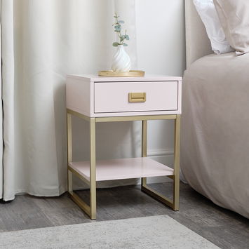 One Drawer Bedside Table - Elle Pink Range