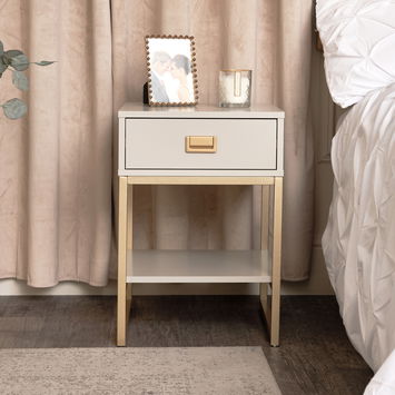 One Drawer Bedside Table - Elle Stone Range