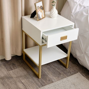 One Drawer Bedside Table - Elle White Range