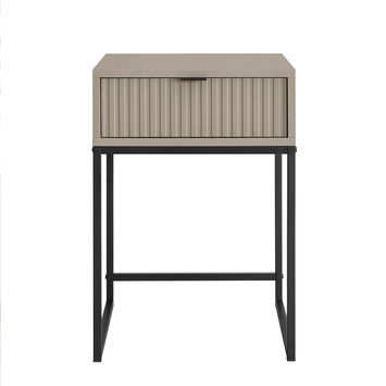 One Drawer Bedside Table - Hesley Taupe Stone Range