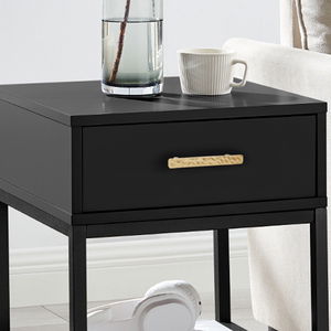 One Drawer Bedside Table - Luna Black Range