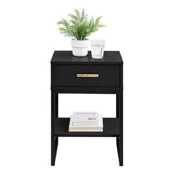 One Drawer Bedside Table - Luna Black Range