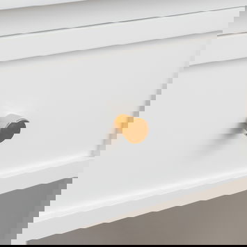 One Drawer Scalloped Bedside Table - Staunton White Range