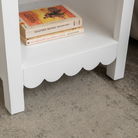 One Drawer Scalloped Bedside Table - Staunton White Range