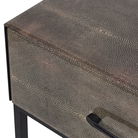 One Drawer Shagreen & Glass Bedside Table