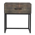 One Drawer Shagreen & Glass Bedside Table