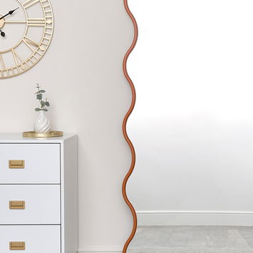 Orange Full Length Wave Mirror - 163cm x 80cm