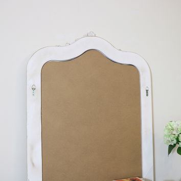 Ornate Arched Antiqued Ivory Wall Mirror 80cm x 100cm