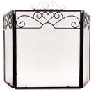 Ornate Black Mesh Fire Screen