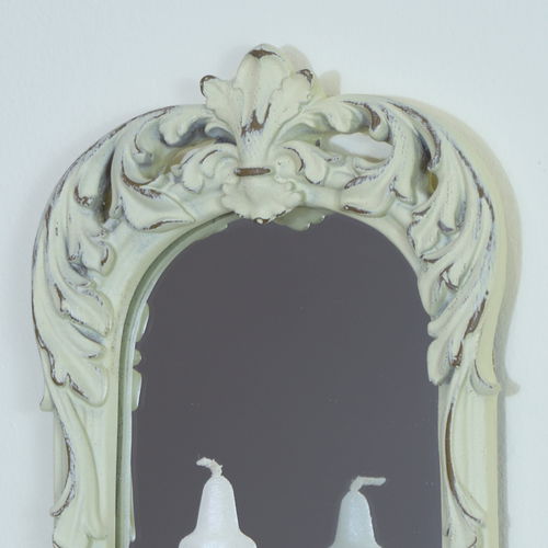 Ornate Cream Mirrored Candle Sconce