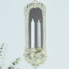 Ornate Cream Mirrored Candle Sconce