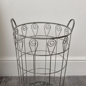 Ornate Rustic Grey Laundry Storage Basket - 55cm