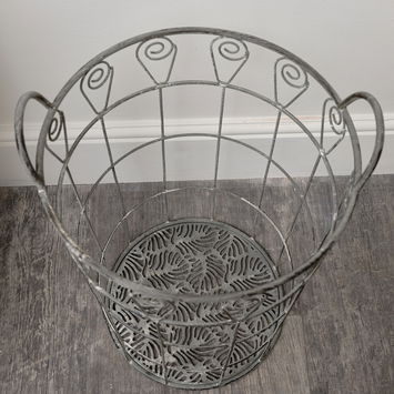 Ornate Rustic Grey Laundry Storage Basket - 55cm