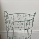Ornate Rustic Sage Green Laundry Storage Basket - 55cm