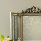 Ornate Silver Dressing Table Triple Mirror