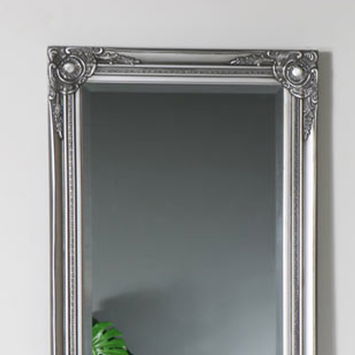 Ornate Silver Full Length leaner /wall Mirror 168cm x 54cm