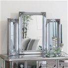 Ornate Vintage Silver Triple Dressing Table Mirror 55cm x 74cm 