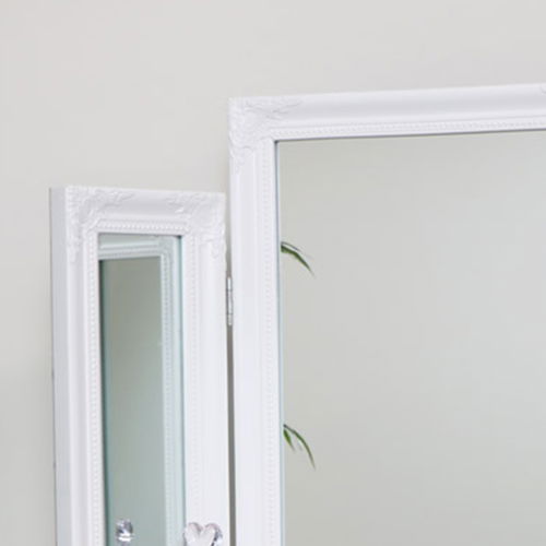 Ornate White Vintage Triple Dressing Table Mirror 55cm x 74cm 