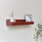 Oxblood Dark Red Scalloped Wall Storage Shelf - 61cm