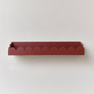 Oxblood Dark Red Scalloped Wall Storage Shelf - 61cm