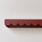 Oxblood Dark Red Scalloped Wall Storage Shelf - 61cm