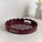 Oxblood Red Round Scalloped Tray 30cm