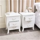 Pair of 3 Drawer Bedside Tables - Elizabeth White Range