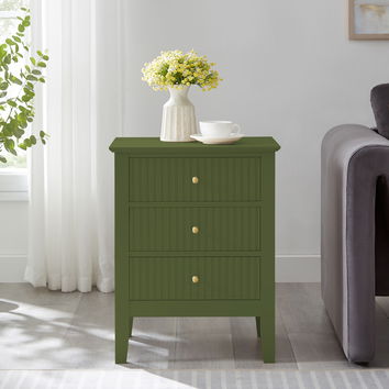 Pair of 3 Drawer Bedside Tables - Hales Green Range