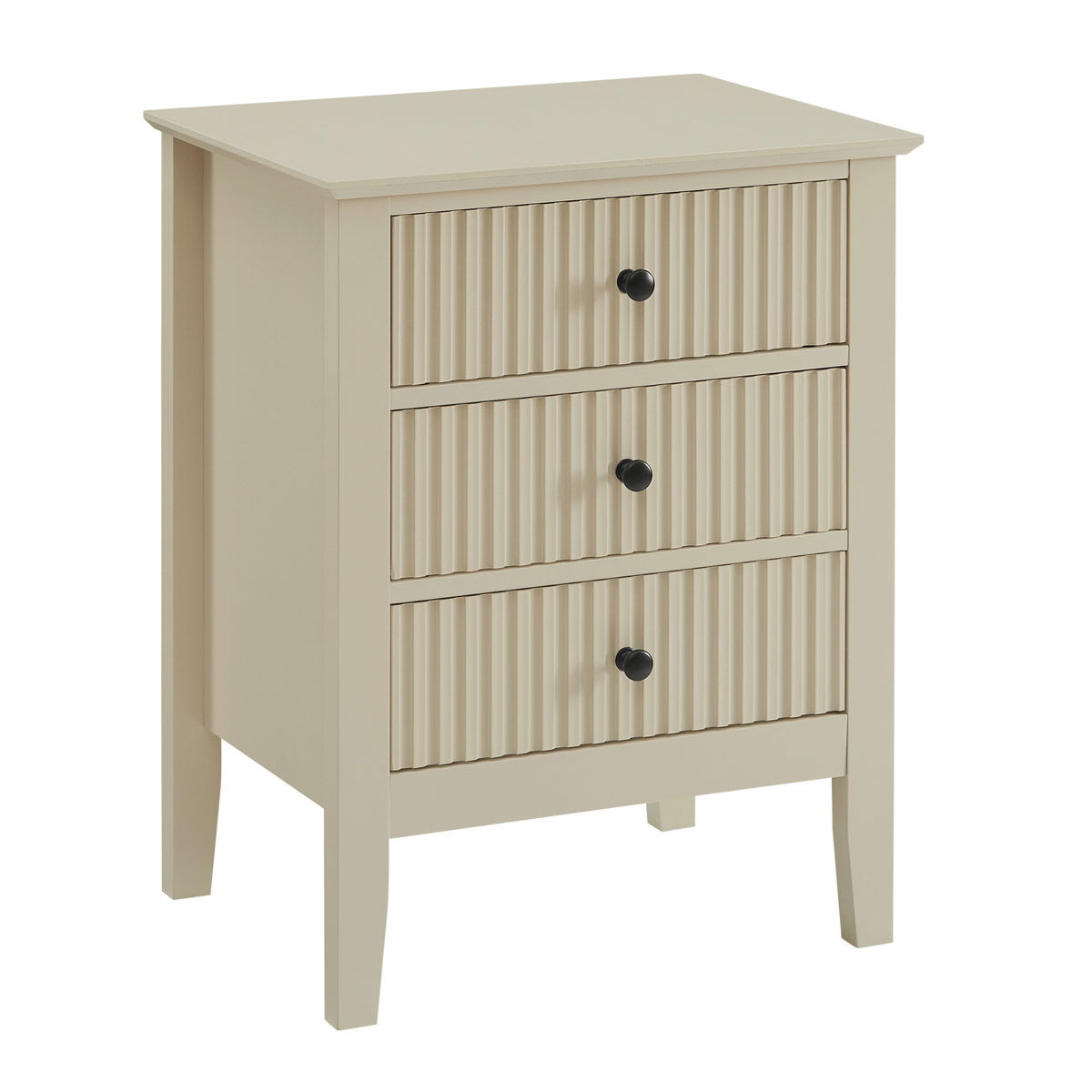 Pair of 3 Drawer Bedside Tables Hales Taupe Range