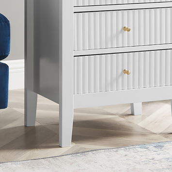 Pair of 3 Drawer Bedside Tables - Hales White Range